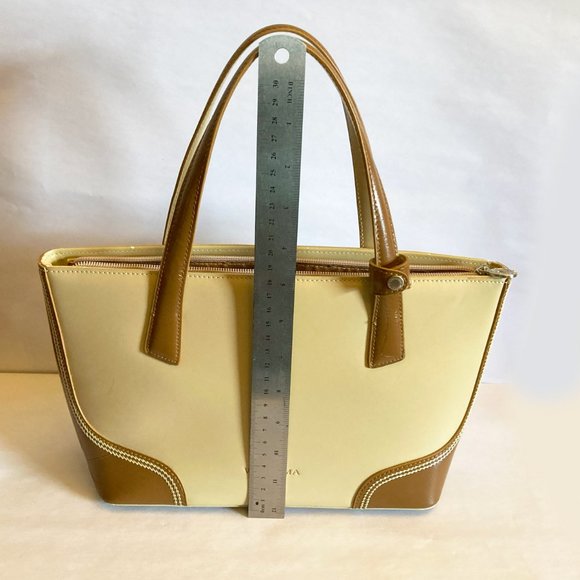 Wanlima Tan Purse Handbag with Brown Classic 5 Pocket Two Tone Zipper Clasp Logo - Picture 11 of 12